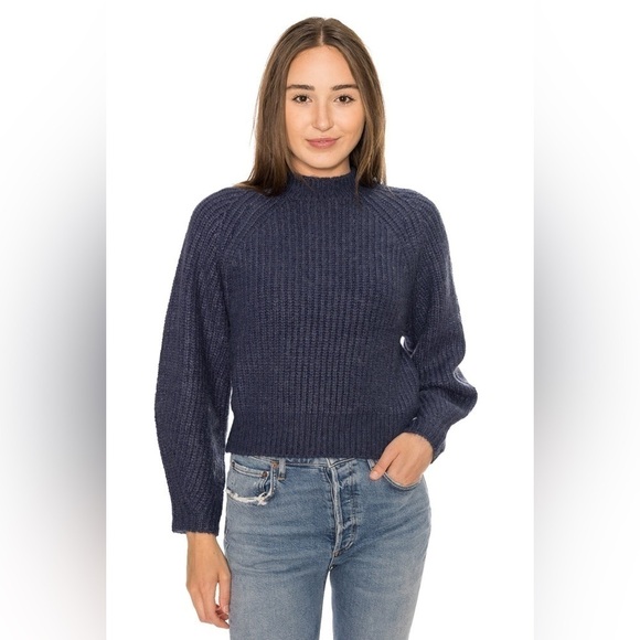 Abercrombie & Fitch Navy Blue Ribbed Knit Cotton Blend Cozy Warm Sweater - Picture 11 of 11